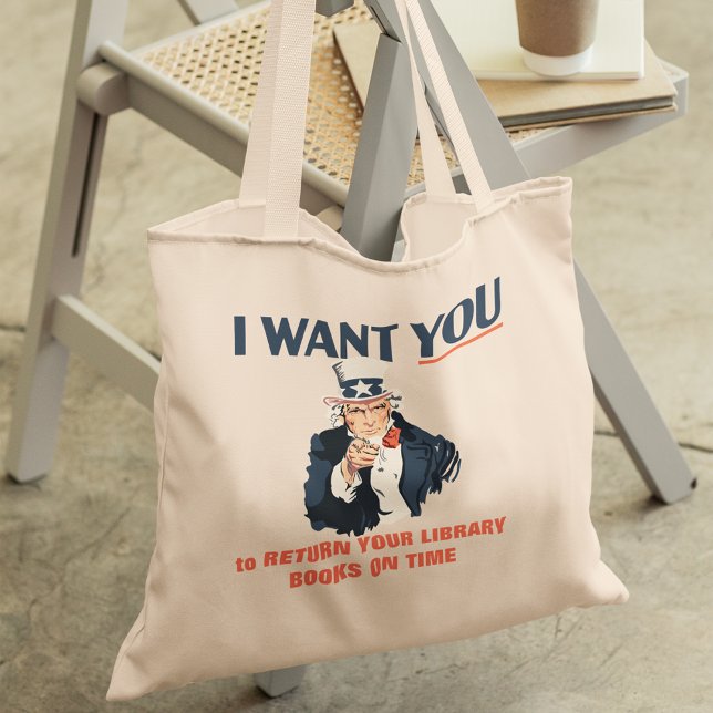 Funny Uncle Sam Custom Message Tote Bag (Creator Uploaded)