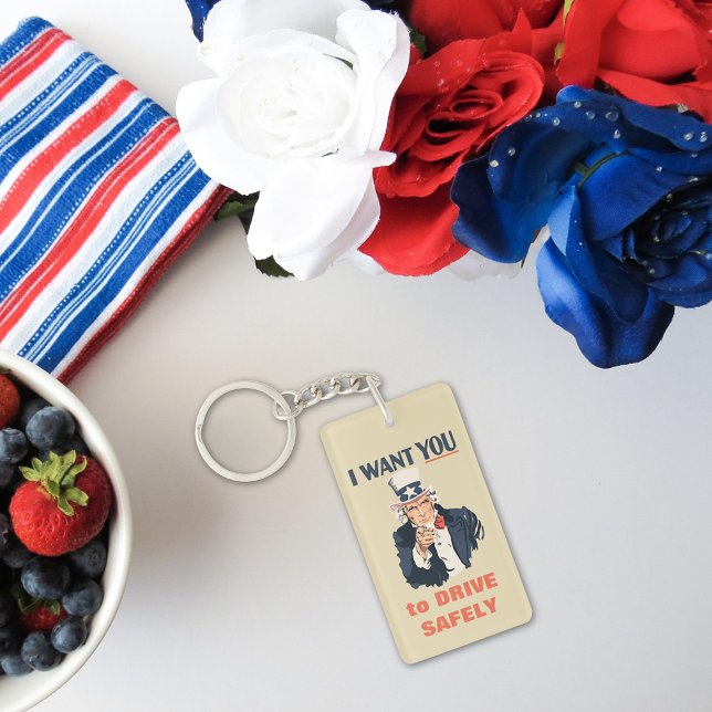 Funny Uncle Sam Patriotic Custom Message Key Ring (Creator Uploaded)