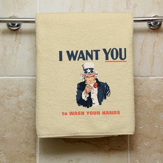 Funny Uncle Sam Wash Your Hands Hand Towel (Creator Uploaded)