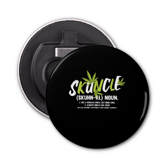 Funny Uncle Weed Smoker Skuncle Uncle Lover Gift Bottle Opener (Front)