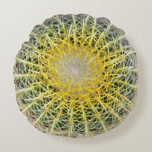 Funny Uncomfortable Botanical Globe Cactus Round Cushion
