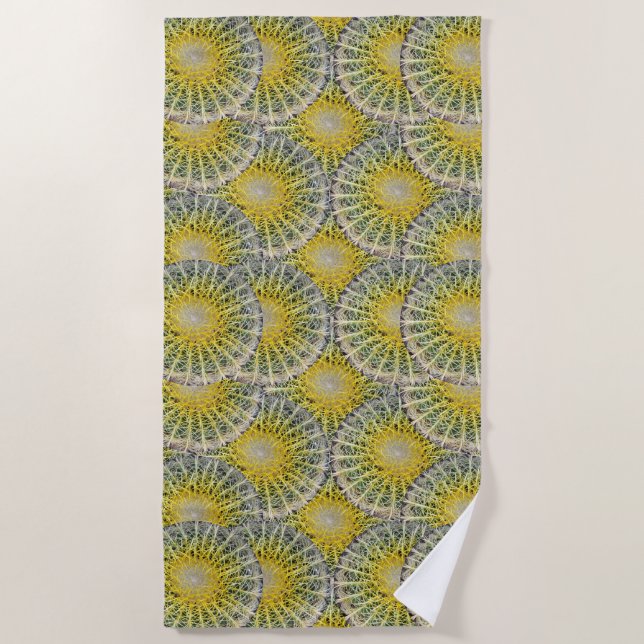 Funny Uncomfortable Tropical Cactus Pattern Beach Towel (Front)