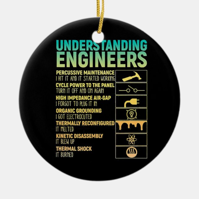 Funny Understanding Engineer Definition funny Ceramic Tree Decoration (Front)