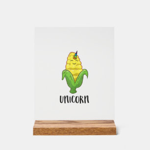 Funny Uni Corn Unicorn Corn Lovers Corn Farmer Tan Acrylic Sign