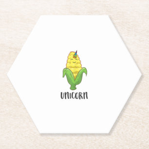 Funny Uni Corn Unicorn Corn Lovers Corn Farmer Tan Paper Coaster