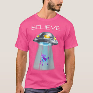 Funny Unicorn Alien Abduction Geeky Ufo Baseball T-Shirt