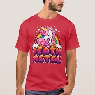 Funny Unicorn and Rainbow Death Metal Music Festiv T-Shirt