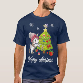 Funny Unicorn bird Christmas Tree Xmas Kids  T-Shirt