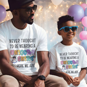 Funny Unicorn Birthday Party Matching Men & Boys T-Shirt