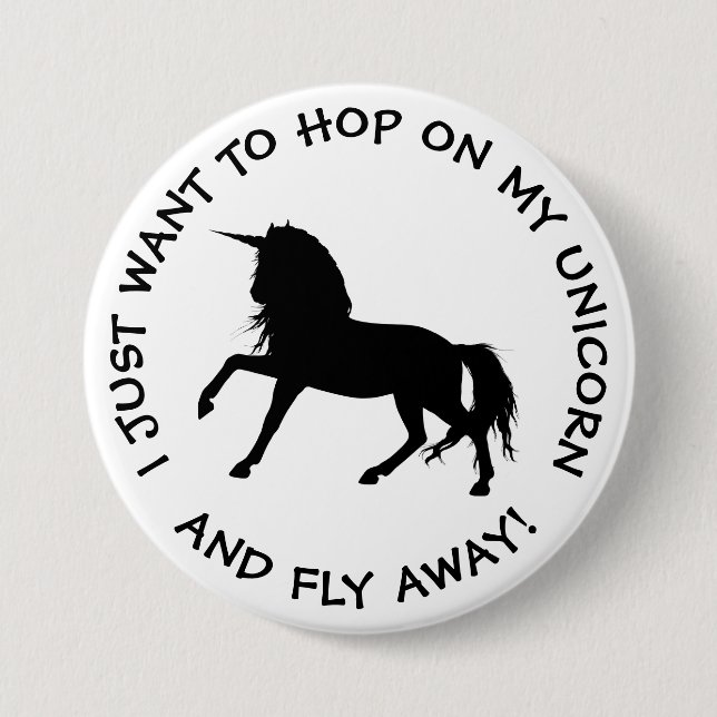 Funny Unicorn Button (Front)
