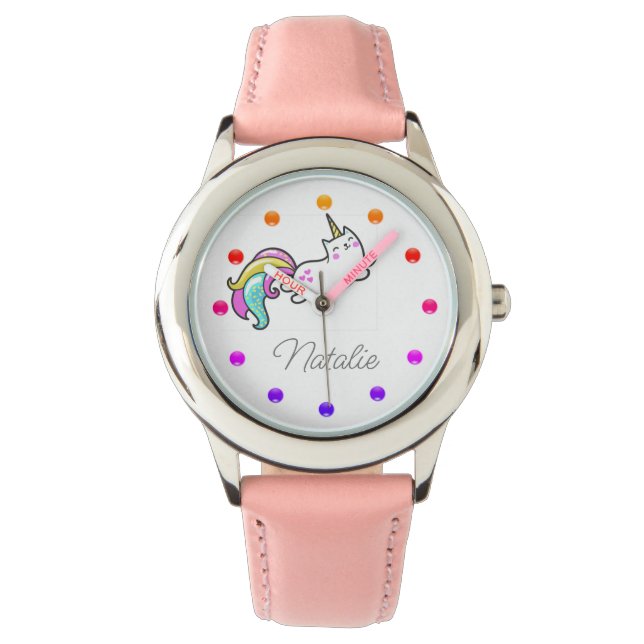 Funny unicorn cat  - add name watch (Front)