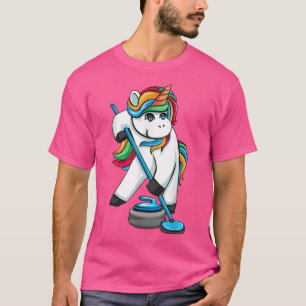 Funny Unicorn Curling Design For Men Women Curling T-Shirt