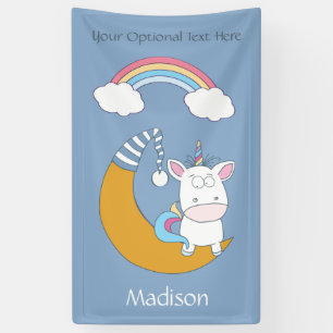 Funny Unicorn custom name, text & colour banner