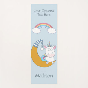 Funny Unicorn custom name, text & colour yoga mat