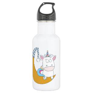 Funny Unicorn custom name water bottles