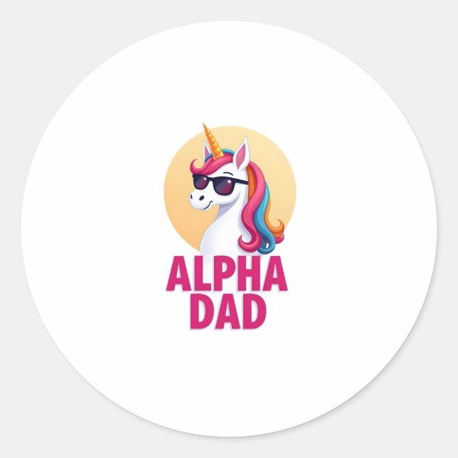 Funny Unicorn Dad Laufey Men Father's Day Christma Classic Round Sticker (Front)