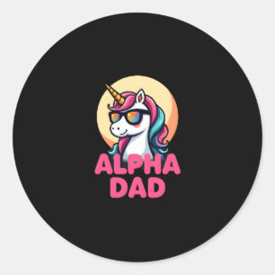Funny Unicorn Dad Laufey Men Father's Day Christma Classic Round Sticker