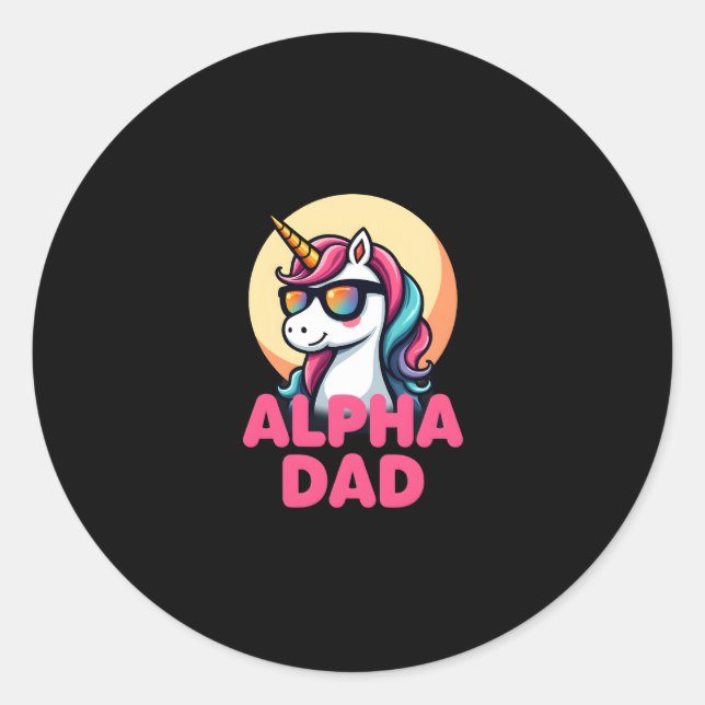 Funny Unicorn Dad Laufey Men Father's Day Christma Classic Round Sticker (Front)