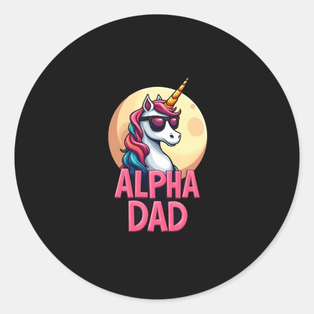 Funny Unicorn Dad Laufey Men Father's Day Christma Classic Round Sticker (Front)