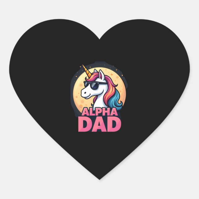 Funny Unicorn Dad Laufey Men Father's Day Christma Heart Sticker (Front)