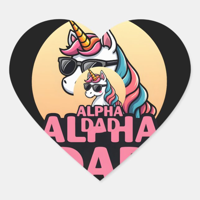 Funny Unicorn Dad Laufey Men Father's Day Christma Heart Sticker (Front)