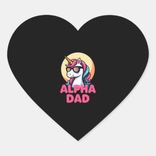Funny Unicorn Dad Laufey Men Father's Day Christma Heart Sticker