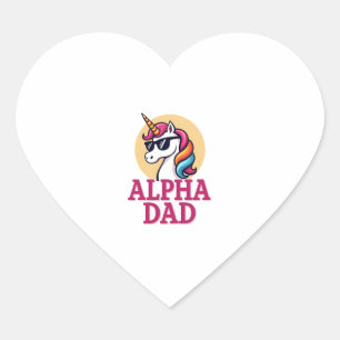 Funny Unicorn Dad Laufey Men Father's Day Christma Heart Sticker
