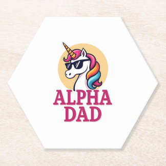 Funny Unicorn Dad Laufey Men Father's Day Christma Paper Coaster