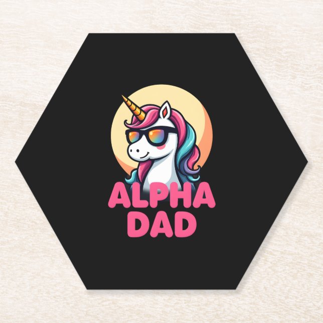 Funny Unicorn Dad Laufey Men Father's Day Christma Paper Coaster (Front)