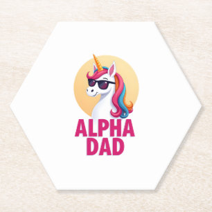 Funny Unicorn Dad Laufey Men Father's Day Christma Paper Coaster