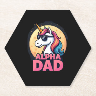 Funny Unicorn Dad Laufey Men Father's Day Christma Paper Coaster