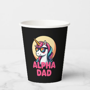 Funny Unicorn Dad Laufey Men Father's Day Christma Paper Cups