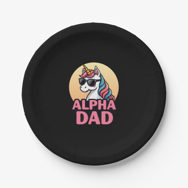 Funny Unicorn Dad Laufey Men Father's Day Christma Paper Plate (Front)