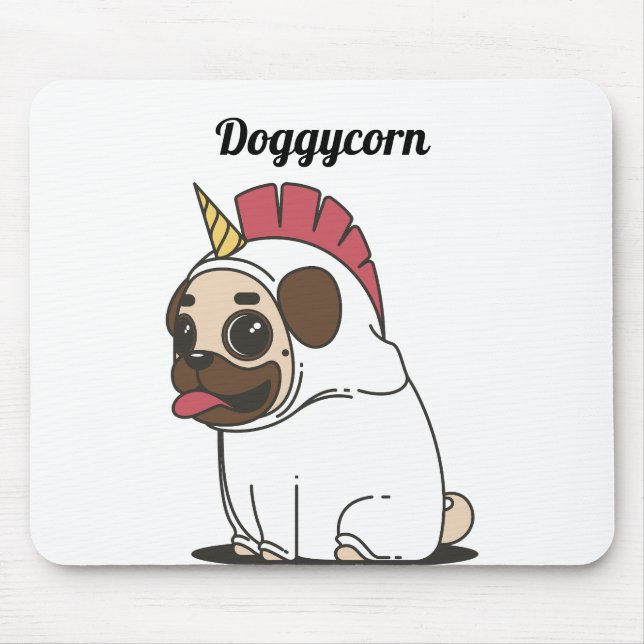 Funny Unicorn - Doggycorn Mouse Mat (Front)