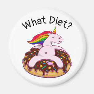 Funny Unicorn Doughnut What Diet? Magnet