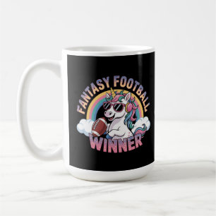 Funny Unicorn Fantasy Football Winner 2025 Style Coffee Mug