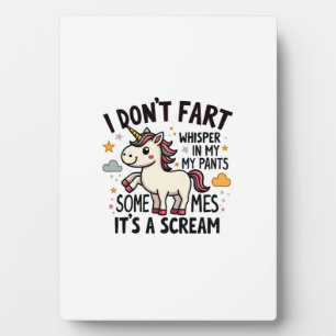 Funny Unicorn Fart Quote Vintage Rainbow Unicorn T Plaque