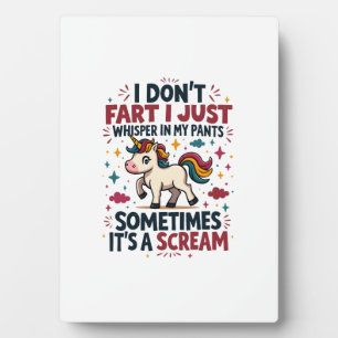 Funny Unicorn Fart Quote Vintage Rainbow Unicorn T Plaque