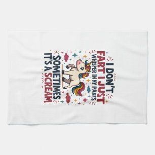 Funny Unicorn Fart Quote Vintage Rainbow Unicorn T Tea Towel