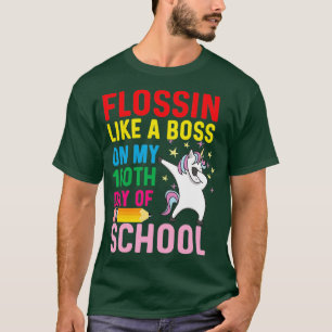 Funny Unicorn Flossin Like A Boss On My 100 Day Of T-Shirt