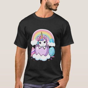 Funny Unicorn Happy Easter Day bunny Rainbow egg G T-Shirt