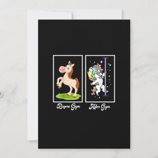 Funny Unicorn Illustration Before After Gym