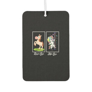 Funny Unicorn Illustration Before After Gym Car Air Freshener