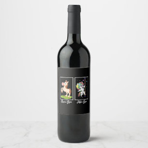 Funny Unicorn Illustration Before After Gym Wine Label