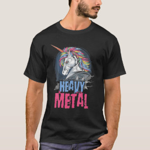 Funny Unicorn , Ironic Cool Unicorn Heavy Metal Mu T-Shirt