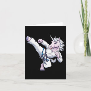 Funny Unicorn Karate Girl I Taekwondo Martial Arts Card