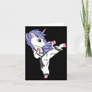 Funny Unicorn Karate Girl I Taekwondo Martial Arts Card