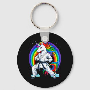 Funny Unicorn Karate Girl I Taekwondo Martial Arts Key Ring