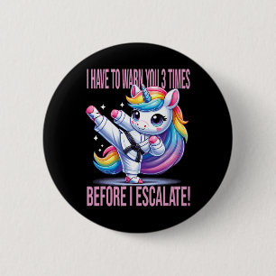 Funny Unicorn Martial Arts Karate For Girls 6 Cm Round Badge