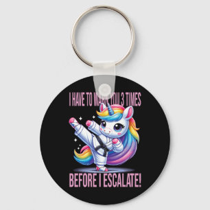 Funny Unicorn Martial Arts Karate For Girls Key Ring